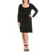 24seven Comfort Apparel Plus Size Casual Long Sleeve Pleated Dress