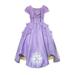 HAWEE Princess Cosplay Costume Ankle Length Floral Purple Maxi Dress for Girls Birthday Party Role Play Dress up