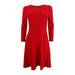 Jessica Howard Women's Fit & Flare Sweater Dress (S, Red)