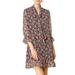 Allegra K Junior's Ruffle Hem Tie Neck Bell Sleeve Floral Dress