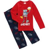 Lands' End B FLEECE SLEEP SET Deep Sea Robot Print 12 NEW 475332