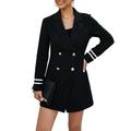 Sunisery Women Casual Jacket, Adults Striped Long Sleeve Lapel Double-breasted Trench Coat