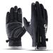 Women Men Non Slip PU Bike Gloves Winter Thermal Plus velvet Full Finger Gloves Waterproof Screen Touchable Motorcycl Bike Gloves