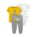 Child of Mine by Carter's Baby Boy Short Sleeve Shirt, Short Sleeve Bodysuit, and Pants Outfit Set, 3pc set
