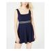 Teeze Me Womens Juniors Sleeveless Striped Mini Dress