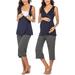 Ekouaer Maternity Pajama Set Nursing Pajamas for Women Maternity Sleepwear Sleeveless Nightwear for Hospital