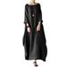 Oversized Cotton Linen Long Maxi Shirt Dress Peasant Ethnic Boho Cotton Linen Long Sleeve Long Dress Kaftan Gypsy Swing Flowing Sundress