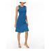 MAISON JULES Womens Blue Ruffled Hem Sleeveless Crew Neck Above The Knee A-Line Party Dress Size L