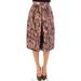 Dolce & Gabbana Brown Floral Silk Straight Full Skirt