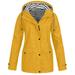 Women Outdoor Climbing Solid Color Jacket Long Sleeve Hooded Windbreaker