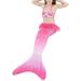 Colisha 3PCS Girls Mermaid Tail Swimsuits Bikini Beachwear Summer Swimmwear 2-13Y Kids Children Swimming Costumes Lace Up Tops + Briefs + Skirts