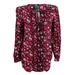 Ralph Lauren Womens Red Floral Long Sleeve V Neck Tunic Top Size: XS