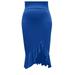 TOYFUNNY Women Fashion Solid Dress Plain Cold Shoulder Ruffle Loose Hem Slit Dress