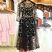 Summer Mesh Embroidery Floral Sexy Dresses Women Elegant Casual Evening Party Dress Transparent O Neck Vestidos Mujer Plus Size Black XXXL