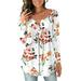 Casual Floral Print Long Sleeve Pullover Tunic Blouse Tops For Women Boho Classic Vintage Pleated Swing Henley Shirts Blouse T Shirt Paisley Flare Tunic Blouse Tee