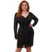 Ever-Pretty Women Plus Size Sexy Ruffle Long Sleeves Evening Prom Dress for Women 03137 Black US4