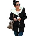 Romacci New Autumn Winter Women Hoodies Coat Warm Fleece Coat Zip Up Outerwear Hooded Sweatshirts Casual Long Jacket Plus Size