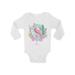 Awkward Styles Pink Floral Flamingo Baby Bodysuit Long Sleeve Pink Flamingo Romper for Boys Summer One Piece for Girls Pink Flamingo Romper for Children Flamingo Gifts for Little One Summer Clothing