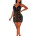 Spaghetti Strap Club Dress Women V-neck Summer Dress Ladeis Sequins Party Dresses