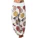 HIMONE Women Oversized High Waist Beach Pants Long Floral Harem Pant Super Elastic Sports Trouser Wide Leg Sports Gym Casual Capris Stretch Ladies Plus Size Pants