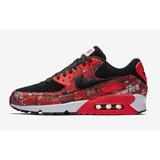 Mens Nike x Atmos Air Max 90 Print We Love Nike Black Bright Crimson W