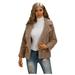 Bescita Women's Lapel Long Sleeve Faux Shearling Coat Winter Boyfriend Winter Outerwear