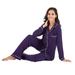 Women's V-neck Long Sleeve Trousers Pajamas Suit Gray 2XL Plus Size Women Clothes Suits