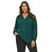 ellos Women's Plus Size Notch Neck Henley Tunic