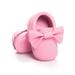 Manfiter Unisex Toddlers Baby Shoes Soft Soled Tassel PU Leather Crib Shoes Prewalker Bow Shoe First Walkers