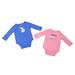 The William Carter Co. 2-Piece Baby Girls Size 6 Months Long Sleeve Bodysuit Set, Blue/Pink