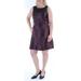 KENSIE Womens Burgundy Floral Sleeveless Illusion Neckline Above The Knee Wear To Work Dress Size: L