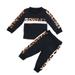 Jxzom 2Pcs Infant Baby Suit Stitching Round Neck Top and Long Elastic Trousers