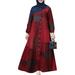 ZANZEA Women Muslim Kaftan Abaya Long Dress Grid Check Baggy Button Down Dubai Islam Maxi Dress