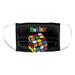 Rubik's Kids Cube and Logo Black 1-Ply Reusable Face Mask Covering