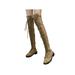 UKAP Women's Knee High Boots Low Block Heel Riding Boots High Boot Tall Side Zipper Lace Up Fashion Boot