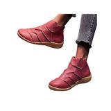 Womens Hiking Flat Round Toe Booties Winter Ankle Boots Non Slip Ski Snow Shoes