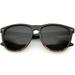 Oversize Keyhole Nose Bridge Horn Rimmed Sunglasses Square Lens 57mm (Black Tortoise / Smoke)