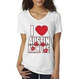 True Way 008 - Women's V-Neck T-Shirt Austin Mahone 2XL White
