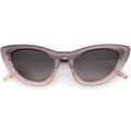 Oversize Translucent Gradient Cat Eye Sunglasses Neutral Colored Lens 49mm (Purple Pink / Lavender)