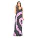 21619-CB-3X Riviera Sun Summer Dresses Maxi Dress Sundresses for Women (Large, Black / Pink)