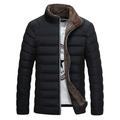 Avamo Mens Boys Quilted Winter Jacket Zip Up Coat With Zipper Pocket Overcoat Sherpa Fuzzy Fleece Collar Outerwear Tops