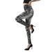 Lumento Women High Waist Jeans Denim Printed Leggings Skinny Seamless Stretchy Skinny Pencil Pants Gray XL