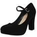 City Classified Women's Closed Toe Mary Jane Chunky Heel Pump (Black Nbpu, 8 B(M) US)