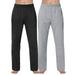 2 Packs Men's Sleepwear Mens Pajama Pants Bottoms Cotton Jogger Sleep Lounge Pants Nightwear Sleepwear PJs with Drawstring Pockets