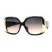 Womens 90s Chic Designer Oversize Sunglasses Black Gold Black Peach