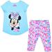 Disney Girl's 2-Pack Minnie Mouse Tee Shirt and Capri Leggings Set for Toddlers, Size 4T Aqua