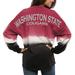 Washington State Cougars Women's Ombre Long Sleeve Dip-Dyed Spirit Jersey - Crimson