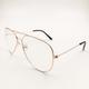 Men Women Fashion Large Frame Retro Flat Sunglasses Rose gold frame white lens