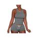 2 Piece Short Workout Sets for Women Racerback Sport Tank Textured Butt Lifting Shorts with Drawstring Active Tracksuits