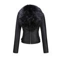 Giolshon Women's Faux Leather Coat Moto Bike Jacket with Faux Fur Collar for Winter XXL